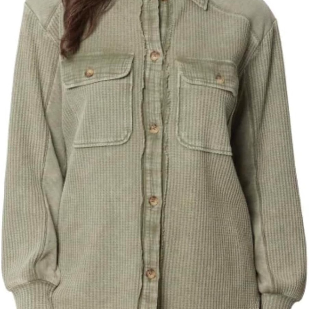 Olive Green Button-Up Shirt
